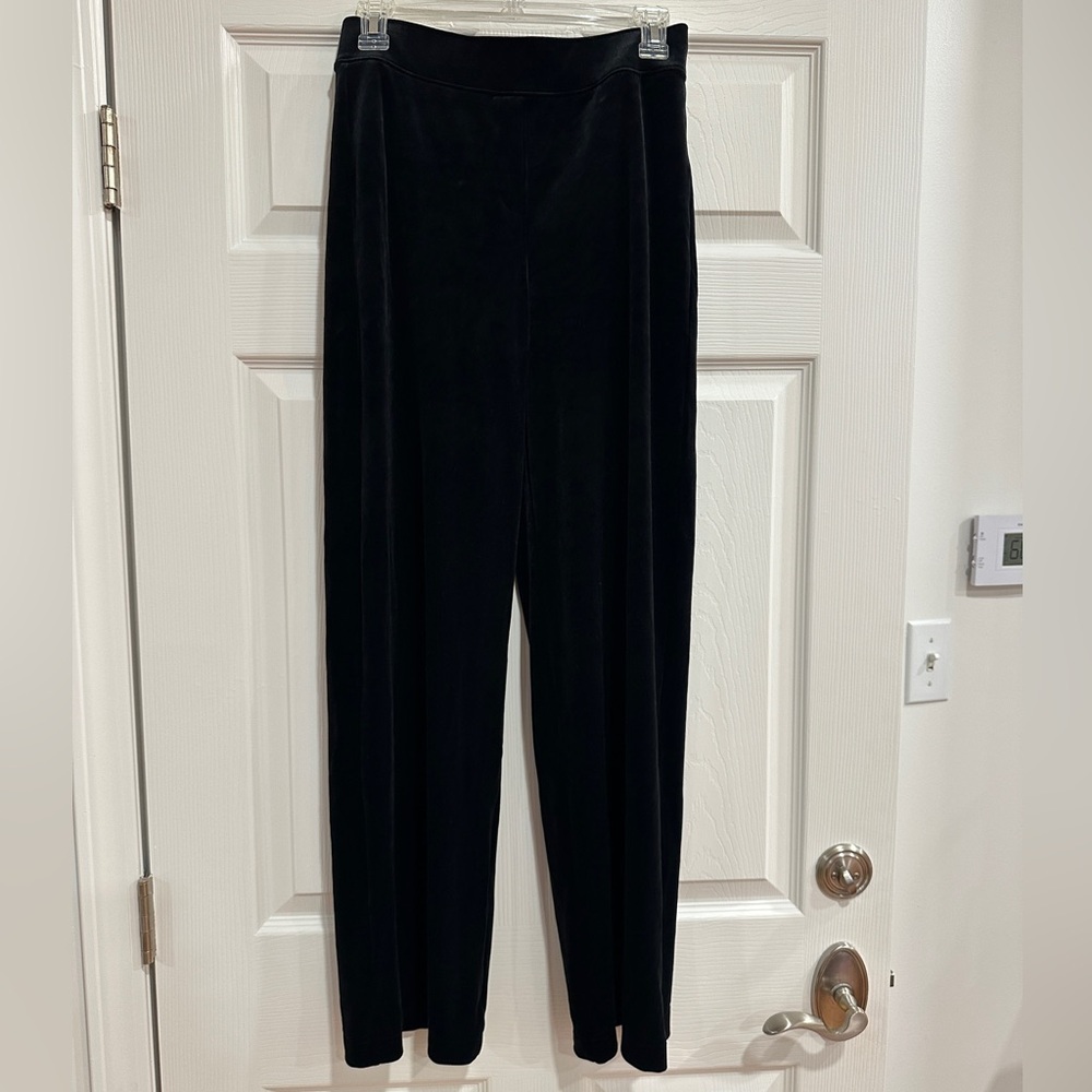 Spanx New without Tags Black Velvet Front Slit Flare Pants Small